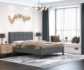 Κρεβάτι Υπέρδιπλο Ντυμένο Νο80 Για Στρώμα 160x200cm Με Επιλογή Υφάσματος