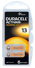 DURACELL μπαταρίες ακουστικών βαρηκοΐας Activair 13, 1.45V, 6τμχ