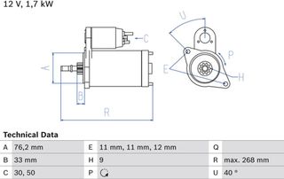 Bosch Μίζα - 0 986 013 050