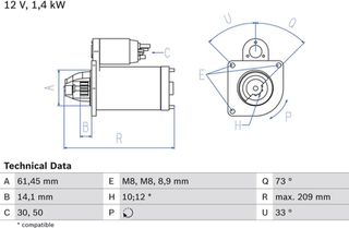Bosch Μίζα - 0 986 022 121