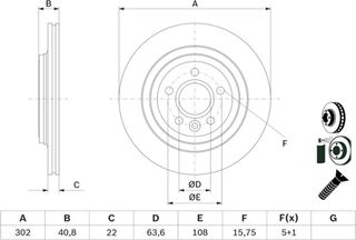 Bosch Δισκόπλακα - 0 986 479 E85