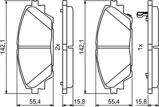 Bosch Σετ τακάκια, Δισκόφρενα - 0 986 494 804