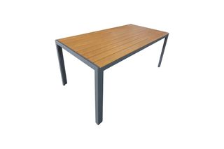 Τραπέζι "NARES" από αλουμίνιο/polywood σε ανθρακί/φυσικό χρώμα 140x80x72.5