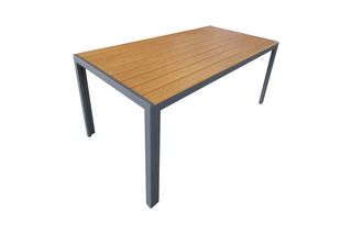 Τραπέζι "NARES" από αλουμίνιο/polywood σε ανθρακί/φυσικό χρώμα 180x90x72.5
