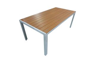 Τραπέζι "NARES" από αλουμίνιο/polywood σε λευκό/φυσικό χρώμα 180x90x72.5