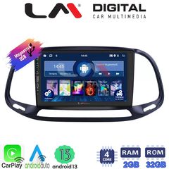 LM Digital - LM ZA4197 GPS Οθόνη OEM Multimedia Αυτοκινήτου για Fiat Doblo - Combo 2015  2018 (CarPlay/AndroidAuto/BT/GPS/WIFI/G
