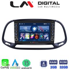 LM Digital - LM ZG4197 GPS Οθόνη OEM Multimedia Αυτοκινήτου για Fiat Doblo - Combo 2015  2018 (CarPlay/AndroidAuto/BT/GPS/WIFI/G