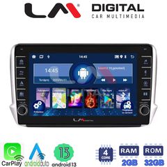 LM Digital - LM ZG4374 GPS Οθόνη OEM Multimedia Αυτοκινήτου για PEUGEOT 208-2008 2012 (CarPlay/AndroidAuto/BT