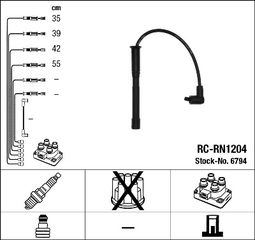 Σετ Μουζοκαλώδια NISSAN KUBISTAR; RENAULT CLIO II, CLIO II/HATCHBACK, TWINGO I 1.2 05.96-