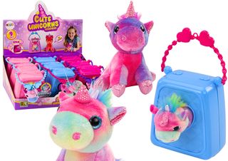 Unicorn In Suitcase Purse Pink Blue Cuddly Toy Accessories MIX