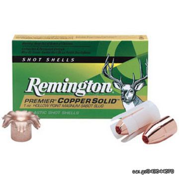 REMINGTON PREMIER COPPER SOLID SABOT HOLLOW POINT SLUGS 12/70 (PR12CS)