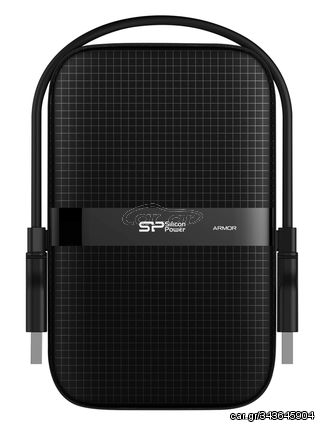 SILICON POWER εξωτερικός HDD Armor A60, 1TB, USB 3.2, μαύρος