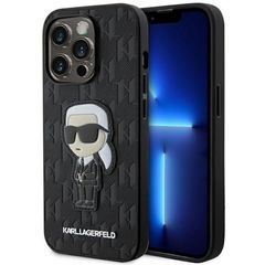 Θήκη Karl Lagerfeld Saffiano Monogram Ikonik για iPhone 14 Pro Max μαύρη