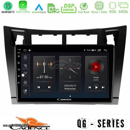 MEGASOUND - Cadence QG Series 8Core Android13 4+64GB Toyota Yaris Navigation Multimedia Tablet 9" (Μαύρο Χρώμα)