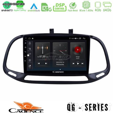 MEGASOUND - Cadence QG Series 8Core Android13 4+64GB Fiat Doblo 2015-2022 Navigation Multimedia Tablet 9"