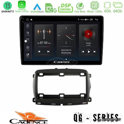 MEGASOUND - Cadence QG Series 8Core Android13 4+64GB  Fiat 500 2016> Navigation Multimedia Tablet 9"