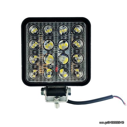 Προβολέας Εργασίας 16 Led Τετράγωνος 110mm x 110mm 48W Flat 10-80V 99089