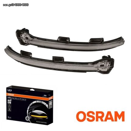 Φλας Καθρέπτη Για Vw Golf 7 VII 2012-2016 / 7.5 FL 2017+ / Touran II 2015+ Osram Dynamic Led Μαύρο 2 Τεμάχια