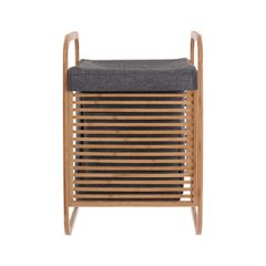 Estia 02-13042 Καλάθι Απλύτων Bamboo με Καπάκι 40x35x60.5cm, Γκρι