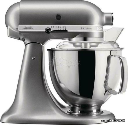 Kitchenaid 5KSM175PSECU Κουζινομηχανή 300W με Ανοξείδωτο Κάδο 4.8lt Contour Silver