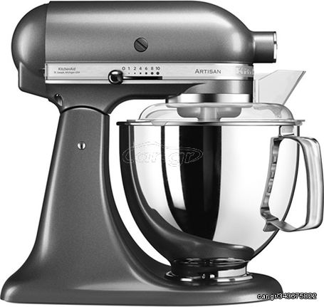 Kitchenaid 5KSM175PSEMS Κουζινομηχανή 300W με Ανοξείδωτο Κάδο 4.8lt Medallion Silver