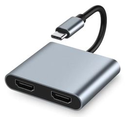 POWERTECH docking station CAB-UC083, 2 θυρών, 4K, 100W, γκρι