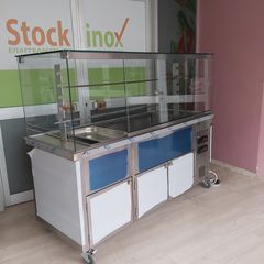 Βιτρίνα ψητών σούβλας, επιδαπέδια/τροχήλατη, 180*80*140 εκ. Ποιότητα & Τιμή Stockinox-thumb-12