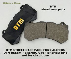 DTM PADS 189.5μμ X 93μμ ΓΙΑ ΔΙΣΚΟΥΣ 380μμ-405μμ ΤΑΚΑΚΙΑ ΓΙΑ ΔΑΓΚΑΝΕΣ BREMBO GT6, BREMBO BM6 / DTM RSS6m