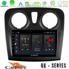 Cadence QG Series 8Core Android13 4+64GB Dacia Sandero/Dokker 2014-2020 Navigation Multimedia Tablet 9"