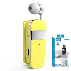 Ακουστικό Bluetooth Handsfree In-Ear με Δυνατότητα Σύνδεησης 2 Συσκευών & Κλιπ - Κίτρινο - Fineblue K53