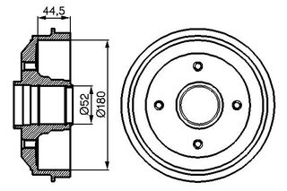 Ταμπούρο φρένων CITROEN XSARA, XSARA/HATCHBACK, ZX, ZX/HATCHBACK; PEUGEOT 306, 306/HATCHBACK, 309 I, 309 II, 309/HATCHBACK 1.1-1.9D 10.85-03.05
