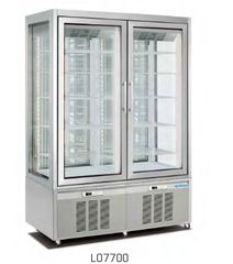 ΒΙΤΡΙΝΑ ΔΙΠΛΗ ΖΑΧΑΡΟΠΛΑΣΤΙΚΗΣ ΣΤΑΤΙΚΗΣ ΨΥΞΗΣ  ΠΑΝΟΡΑΜΙΚΗ  132x65x190cm  (+2⁰C / +10⁰C)