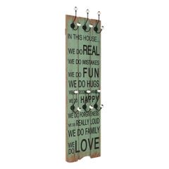 Κρεμάστρα Τοίχου «HAPPY LOVE» με 6 Γάντζους 120 x 40 εκ. 245855