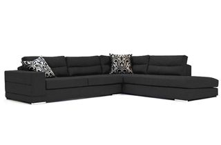 Γωνιακός καναπές Cane , 260x200x71cm, Μαύρο - Αριστερή Γωνία - PL3940
