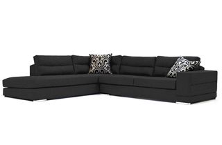 Γωνιακός καναπές Cane, 260x200x71cm, Μαύρο - Δεξιά Γωνία - PL4519