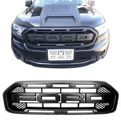 Μάσκα Για Ford Ranger T8 2019+ Με Led Μαύρο Ματ