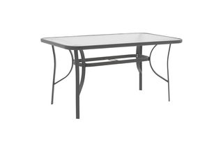Τραπέζι "ENSURE" από μέταλλο/γυαλί σε ανθρακί χρώμα 120x80x70