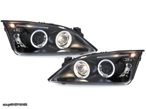 ΦΑΝΑΡΙΑ ΕΜΠΡΟΣ Angel Eyes Headlights FORD Mondeo Mk3 (2000-2007) Black