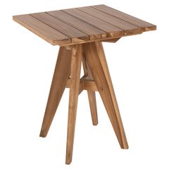 Τραπέζι τετράγωνο ''LEO'' από ξύλο σε φυσικό χρώμα 60x60x75