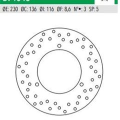 ΔΙΣΚΟΠΛΑΚΑ YP 250 Yamaha MAJESTY 00- ΟΠΙΣΘ 230-116 3ΤΡ DF4045A NEWFREN