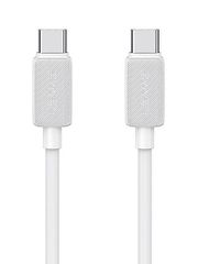 USAMS καλώδιο USB-C σε USB-C US-SJ691, 60W, 480Mbps, 1m, λευκό