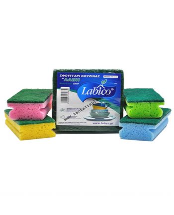 Σφουγγαρι Κουζινας LABICO Με Λαβη Σετ 4Τεμ