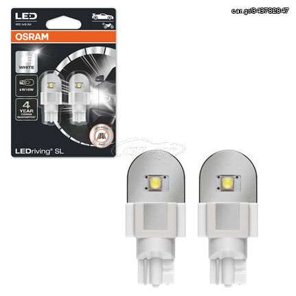 Λάμπες Led W16W W2.1x9.5D T16 12volt 2.1watt 6000k Osram 921DWΡ-02B 2 Τεμάχια