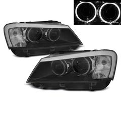 Μπροστινά Φανάρια Set Για Bmw Χ3 F25 10-07.14 Angel Eyes Μαύρα