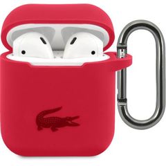 Lacoste Silicone Case Θήκη Σιλικόνης για Apple AirPods 1/2 με Γάντζο Red