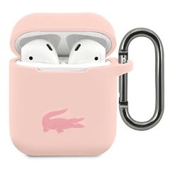 Lacoste Silicone Case Θήκη Σιλικόνης για Apple AirPods 1/2 με Γάντζο Pink