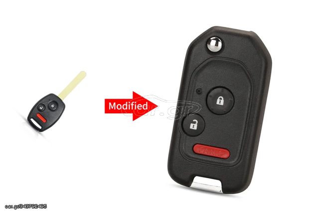 Μετατροπή Flip Κέλυφος Κλειδιού Για Honda Fit-CRV-Civic-Insight-Ridgeline-HRV-Jazz-Accord Με 2 Κουμπιά & Panic