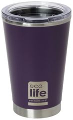 Ecolife - Coffe Thermos Dark Purple με Διάφανο Καπάκι BO-4108 370ml 5208009001928