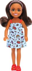 Mattel Barbie: Chelsea with Blue Dress, Headband  Brown Hair Mini Doll (HXM97)