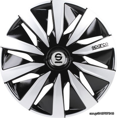 Τάσια Αυτοκινήτου   Sparco  Lazio Σετ 4τμχ 14 Ασημί/Μαύρο 008.SPC1491BKSV-1
